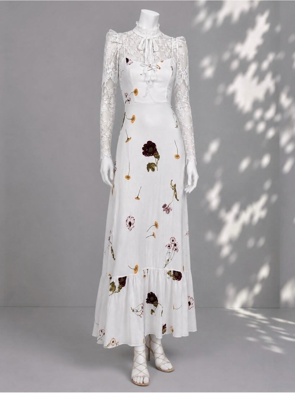 Reformation Prairie Dress White Floral Gardenia Cottagecore Wedding Guest 4
